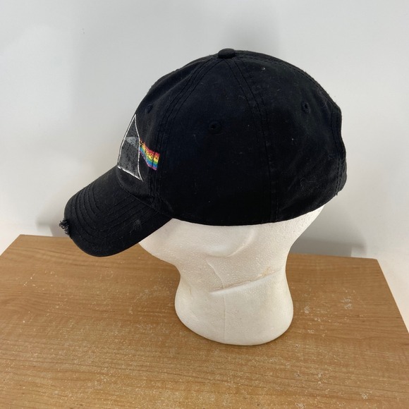 Pink Floyd Dark Side of the Moon Black Baseball Cap Distressed Cotton Men - Picture 2 of 6